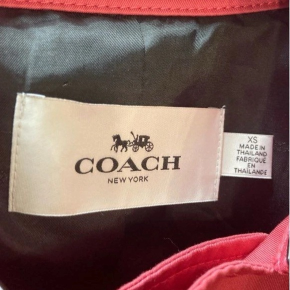 Coach Pink Double-Breasted Trench Coat XS - Picture 7 of 14